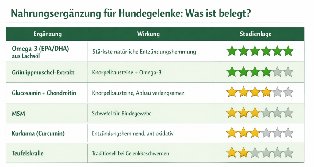 Belegte Nahrungsergänzung Hundegelenke