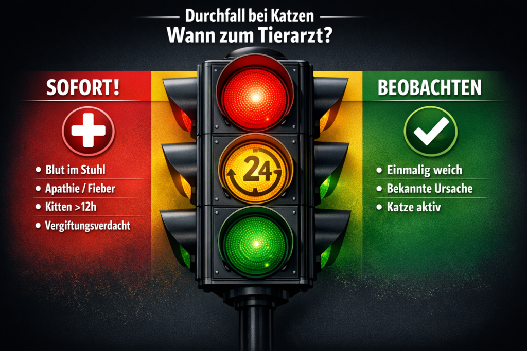 Durchfall bei Katzen: Wann zum Tierarzt?