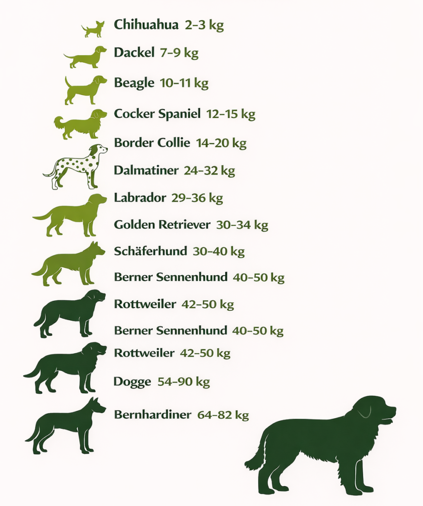 Gewicht Hund Tabelle – Durchschnittsgewichte beliebter Hunderassen