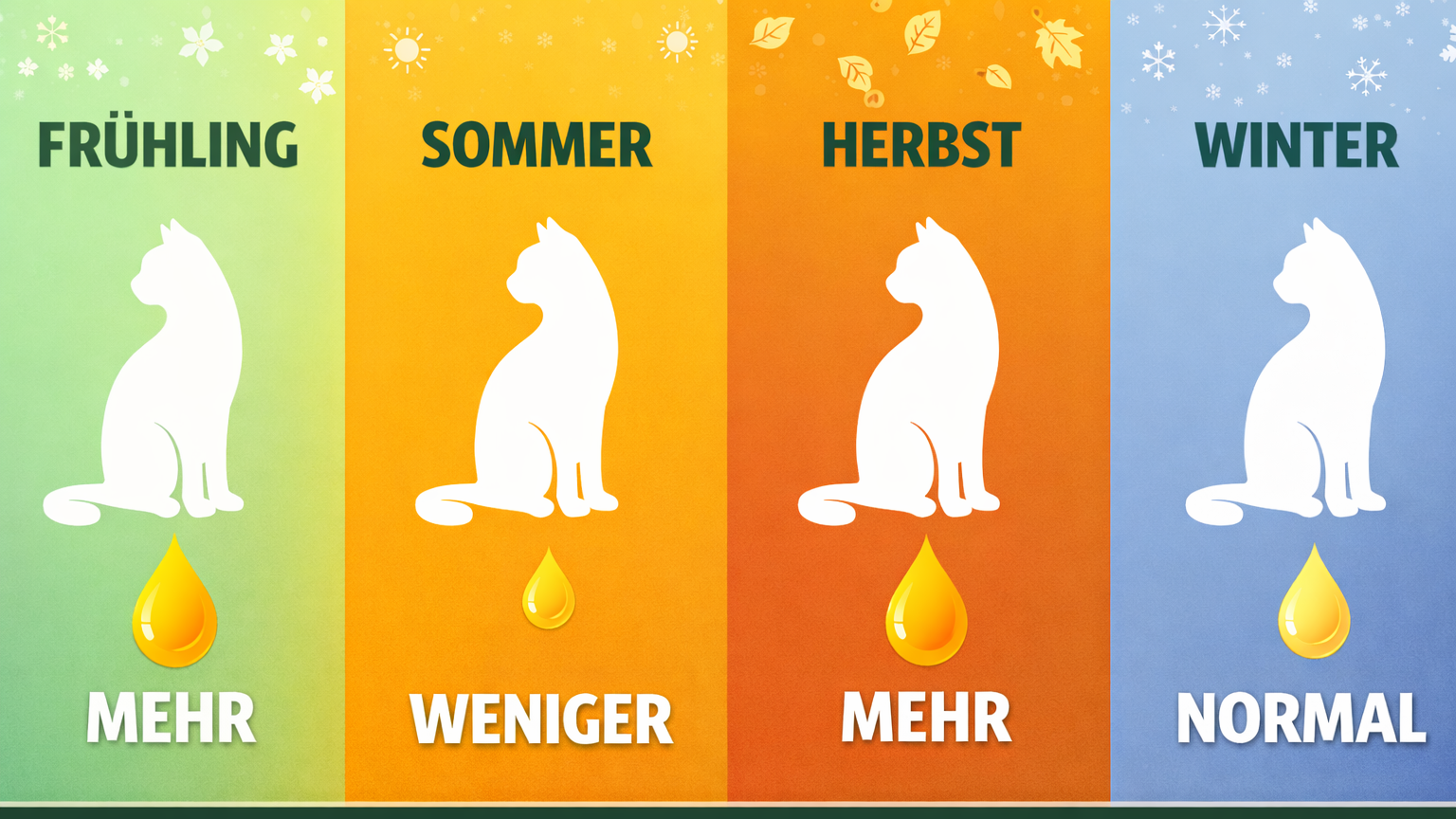 INFOGRAFIK: Saisonaler Leinöl-Fütterungsplan für Katzen