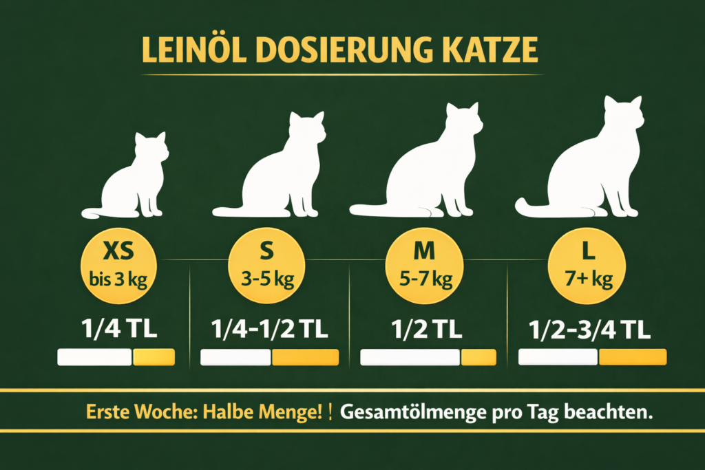 Infografik: Leinöl Dosierung Katze