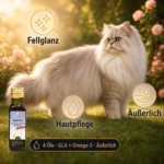 Gesunde Katze mit glänzendem Fell – BEAUTYME für glänzendes Fell und schöne Haut.