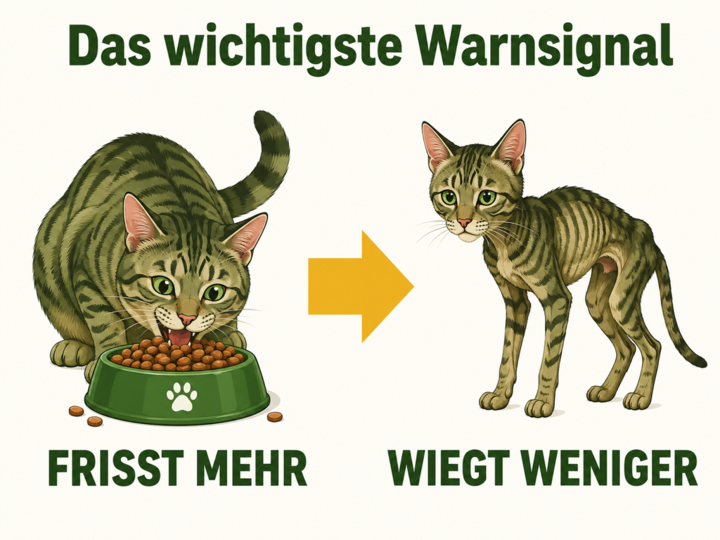 Schilddrüsenüberfunktion Katze Symptome - Infografik mit Leitsymptomen