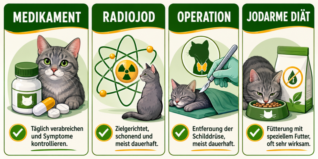 Schilddrüse Katze Behandlung - vier Therapieoptionen im Vergleich