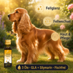Gesunder Hund mit glänzendem Fell – INNERGLOW für ein glänzendes Fell von innen.