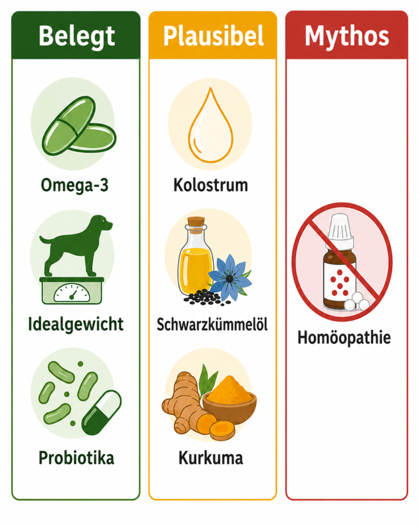 Evidenz-Ampel: welche Mittel das Immunsystem beim Hund wirklich stärken